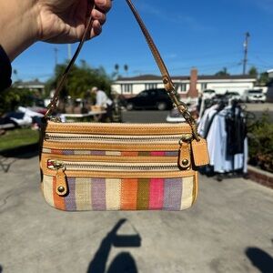 Coach Multicolor Striped Shoulder Bag